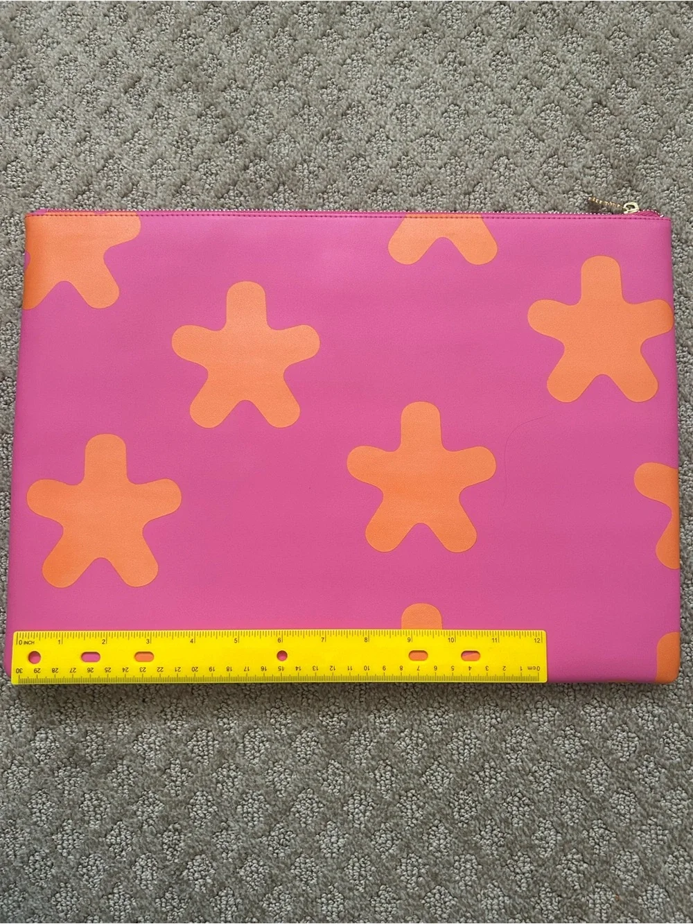 Pink and Orange Patterned Tablet laptop Sleeve with Zip Closure